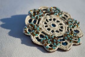 Vintage Crochet Doily Brooch