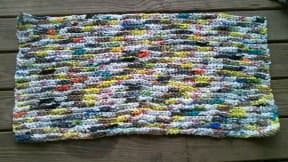 Colorful plastic bags door mat