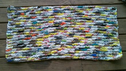 Colorful plastic bags door mat