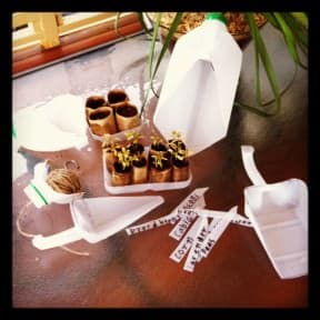 Recycled Milk Bottle Garden Tools