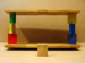 Shelf made from wooden pieces