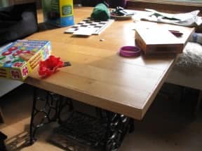 Wooden floor table