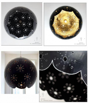 Black paper lamp