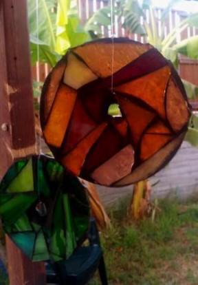 Mosaic glass recycled CD