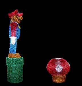 Mario Bros paper clips sculptures