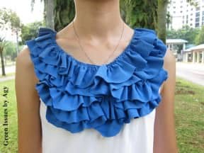 Refashioning an old t-shirt with ruffles