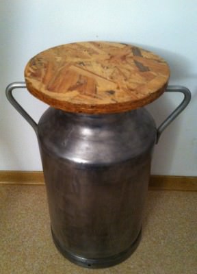 Milk can stool
