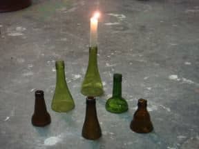 Bottle neck candle holders