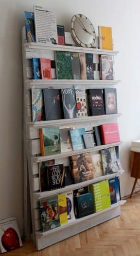 Pallet as bookshelves