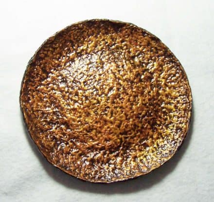 Molten Gold Recycled Paper Pottery Plate