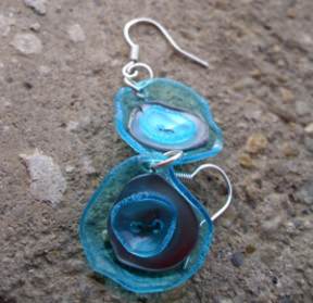 Recycled and reused earrings