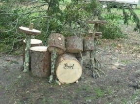 Drum set made out of wood
