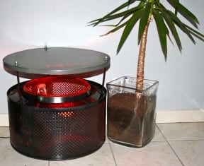 Washing machine table with light inside