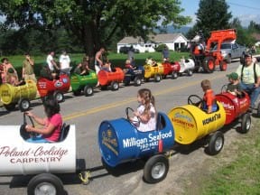 Kid’s train made out of recycled barrels