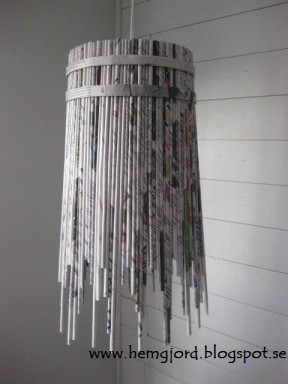 Newspaper pendant lamp