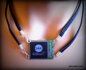 Necklaces from recycled electronic circuits
