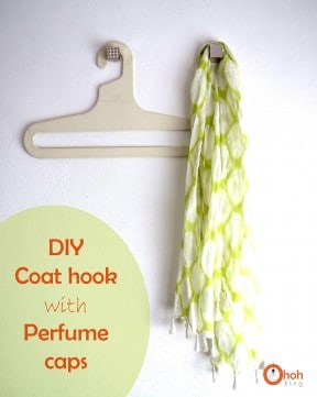 DIY: Upcycled perfume caps into coat hook