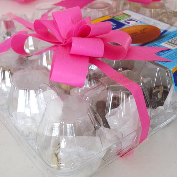 Reused Plastic Egg Container for Chocolates 1 &bull; Do-It-Yourself Ideas