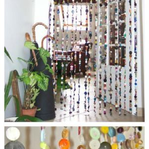 Curtain With Repurposed Buttons 7 &bull; Recycled Furniture