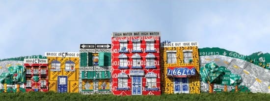 Read Between The Signs: Fences Made Out Of Discarded Road Signs 2 &bull; Interactive, Happening & Street Art