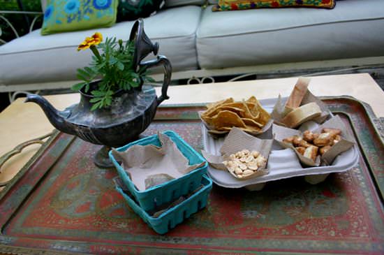 Green Cardboard Serving Set 1 &bull; Recycled Cardboard