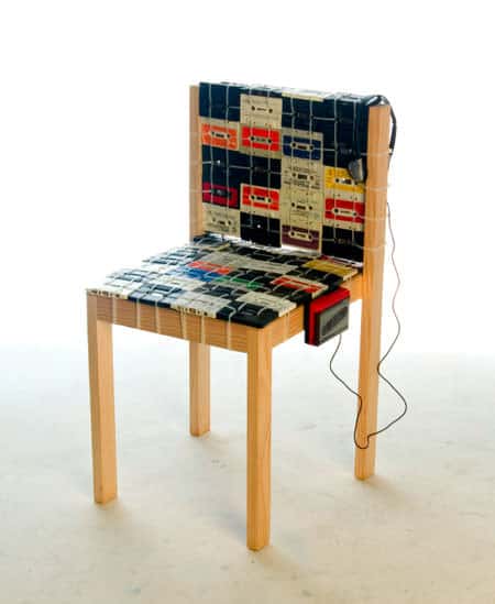 Cassette Tapes Chair 1 &bull; Recycled Electronic Waste