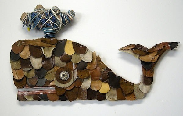 Leather Whales 1 &bull; Recycled Art