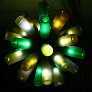 Recycled Wine Bottle Chandelier 7 &bull; Lamps & Lights
