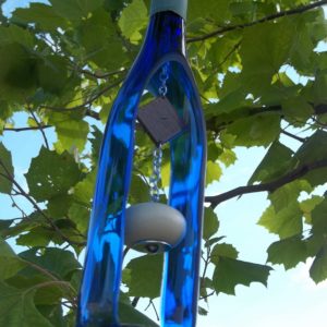 Recycled Wine Bottle Wind Chime 5 &bull; Recycled Glass
