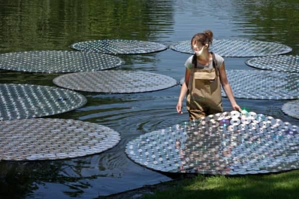 68633 Upcycled Cds: Water Lilies 2 • Recycled Electronic Waste