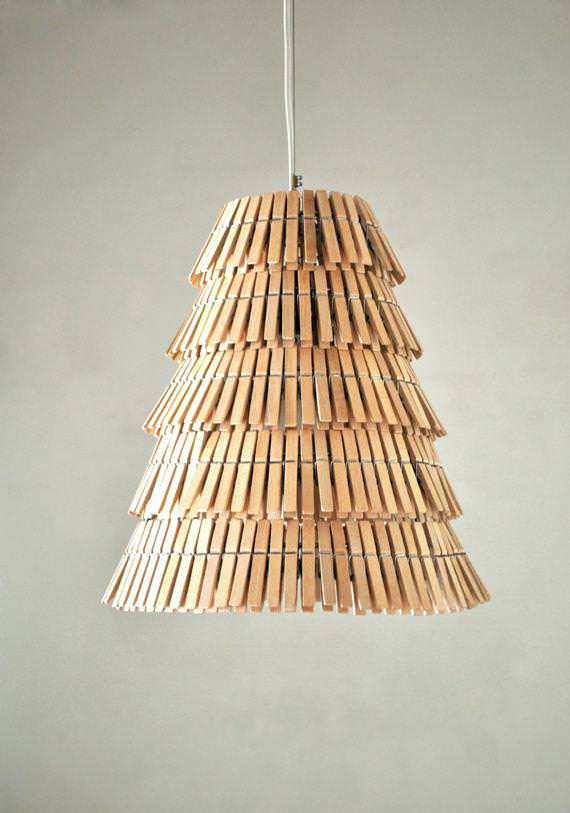 Clothespin Pendant Lamp 1 • Lamps & Lights • Recyclart clips_lamp_10