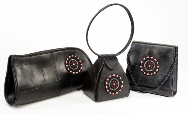 Ladies Night Recycled Inner Tubes Bags 1 • Accessories • Recyclart MARRONROUGE-068-APP