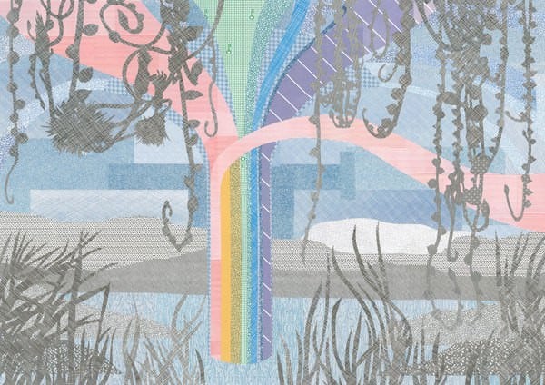 Landscapes Created with Discarded Envelopes 1 • Recycled Art • Recyclart Phillips_Live_Gloriously