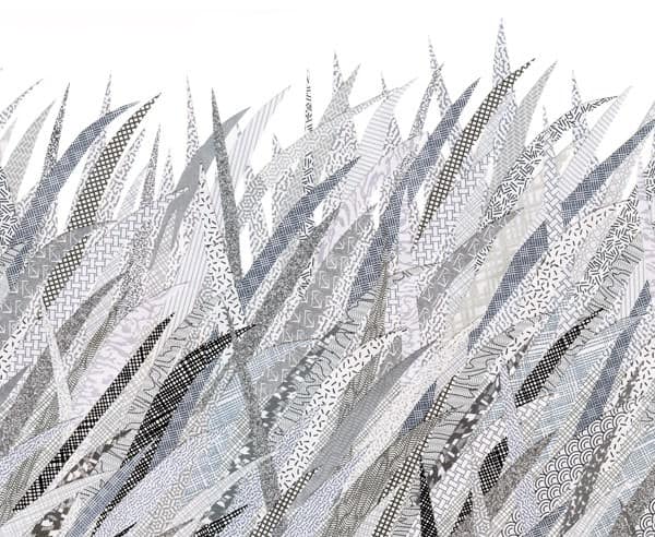 Landscapes Created with Discarded Envelopes 4 • Recycled Art • Recyclart Phillips_security_grass_detail