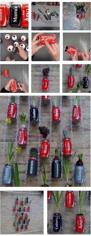 How-to-make-a-Vertical-Garden-with-Coke-Cans