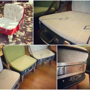 Upcycled Vintage Luggage Chair 1 &bull; Recycled Furniture