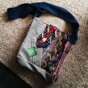 Green Devil: Bag Made from Neckties and Suit Jacket 13 &bull; Recycled Art