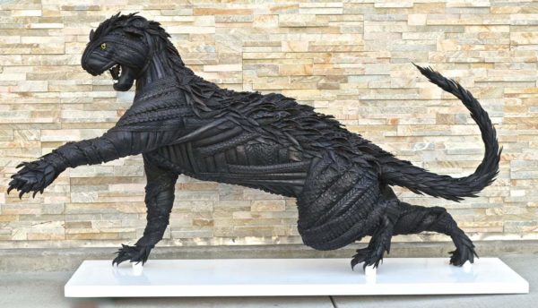 Amazing Recycled Tire Sculptures 1 • Recycled Art • Recyclart Cougar