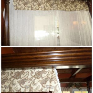 Recycle a Bed Skirt For A Canopy Bed Solution 3 &bull; Recycled Glass
