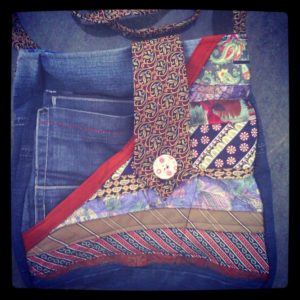 Green Devil: Bag Made from Neckties and Jeans 11 &bull; Recycled Art