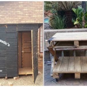Upcycled Pallet Into Patio Furniture 1 &bull; Recycled Pallets