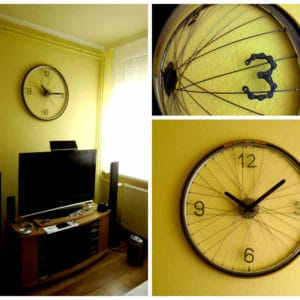 Recycled Bike Wheel Clock 3 &bull; Home Improvement