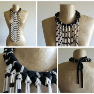 Fabric Necklace With Long Fringe 5 &bull; Clothing