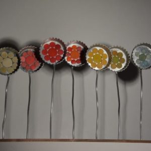 Rainbow Flowers 7 &bull; Recycled Art