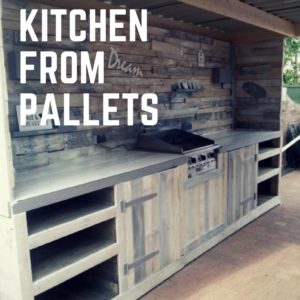 Outdoor Kitchen Made From Repurposed Pallets 11 &bull; Recycled Vinyl