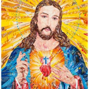 Sacred Heart - Up-cycled 3 &bull; Recycled Art