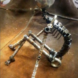 Un Moment De Repos - Screws and Bolts Sculpture 3 &bull; Recycled Art