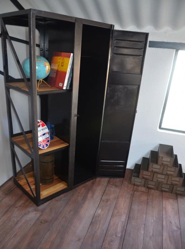 Industrial Wood & Metal Book Wardrobe 2 • Recycled Furniture • Recyclart DSC_0305