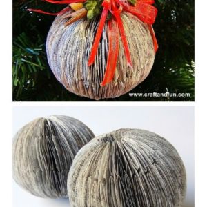 Recycled Book Crafts - DIY Christmas Balls 1 &bull; Do-It-Yourself Ideas