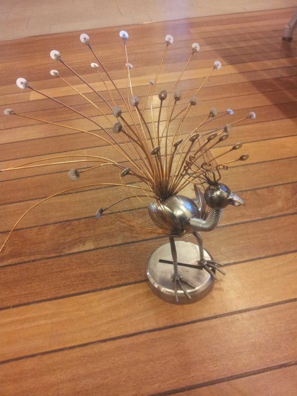 L&eacute;on: The Metal Peacock 1 &bull; Recycled Art